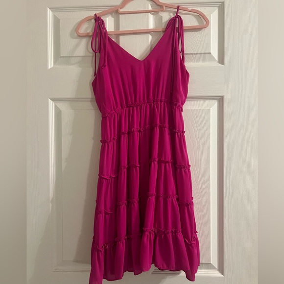 Pink Ruffle Tier Dress - Picture 2 of 3